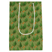 Cute Fox Personalized Name  Medium Cadeauzakje (Achterkant)