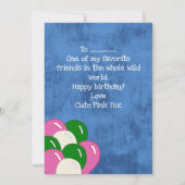 Cute Fox Pink Dress Balloons Happy Birthday Gift (Achterkant)