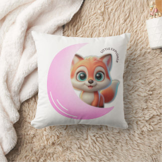 Cute Fox Pink Moon Cushion Kussen