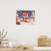 Cute Fox Playing Violin Poster (Keuken)