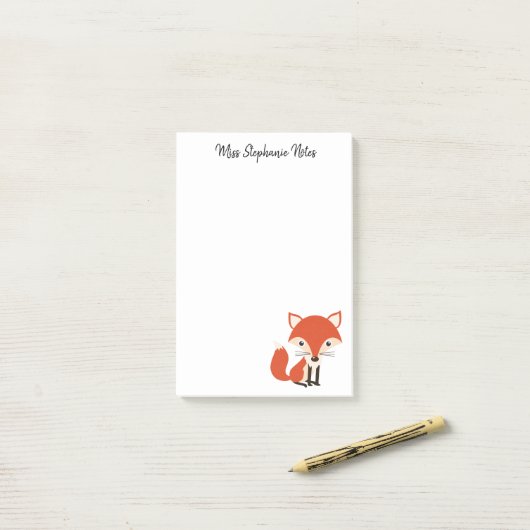 Cute Fox Post It Notes for Class-Kantoor-College (Op bureau)