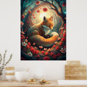 Cute Fox Poster (Keuken)