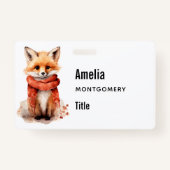 Cute Fox Pup in a Red Scarf Badge (Achterkant)