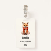 Cute Fox Pup in a Red Scarf Badge (Achterkant met clip)