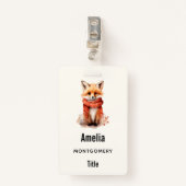  Cute Fox Pup in a Red Scarf Badge (Voorkant met clip)