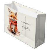 Cute Fox Pup in a Red Scarf Birthday Groot Cadeauzakje (Voorkant Gekanteld)