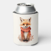 Cute Fox Pup in a Red Scarf Blikjeskoeler (Blikje Achterkant)