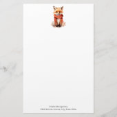 Cute Fox Pup in a Red Scarf Briefpapier (Voorkant)