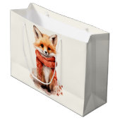 Cute Fox Pup in a Red Scarf Groot Cadeauzakje (Voorkant Gekanteld)