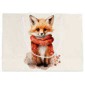 Cute Fox Pup in a Red Scarf Groot Cadeauzakje (Achterkant)