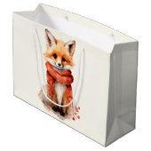 Cute Fox Pup in a Red Scarf Groot Cadeauzakje (Achterkant Gekanteld)