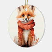 Cute Fox Pup in a Red Scarf Keramisch Ornament (Links)
