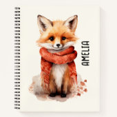 Cute Fox Pup in a Red Scarf Notitieboek (Voorkant)