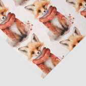 Cute Fox Pup in a Red Scarf Pattern Tissuepapier (Detail)
