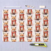 Cute Fox Pup in a Red Scarf Pattern Tissuepapier (Craft)