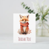 Cute Fox Pup in a Red Scarf Thank You Briefkaart (Staand voorkant)