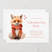 Cute Fox Pup in a Red Scarf Valentine's Day Kaart (Voorkant / Achterkant)