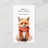 Cute Fox Pup in a Red Scarf Visitekaartje (Voorkant)