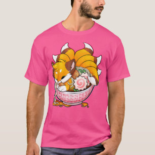 Cute Fox Ramen Japans noedels Kawaii Anime Gifts T-shirt