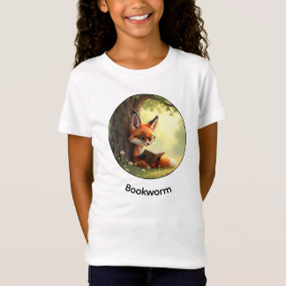 Cute fox reading a book, bookworm - custom  t-shirt