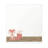 Cute Fox Rustic Wood Forest Creatalized Notitieblok (Voorkant)