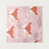 Cute fox seamless pattern, wolf hand drawn forest  wandkleed (Voorkant (horizontaal))