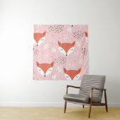 Cute fox seamless pattern, wolf hand drawn forest  wandkleed (In situ)