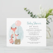 Cute Fox Shipping Box Girl Baby shower per post Kaart (Staand voorkant)