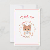 Cute Fox Simple Bedankt-kaart Bedankkaart (Voorkant)