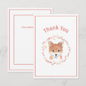 Cute Fox Simple Bedankt-kaart Bedankkaart (Voorkant / Achterkant)
