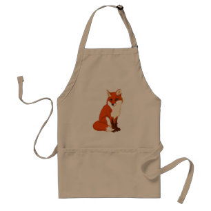 Cute Fox Sitting Apron Standaard Schort