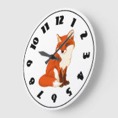 Cute Fox Sitting Clock Grote Klok (Hoek)