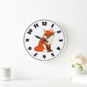 Cute Fox Sitting Clock Grote Klok (Huis)