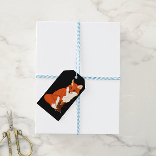 Cute Fox Sitting Custom Cft Labels Cadeaulabel