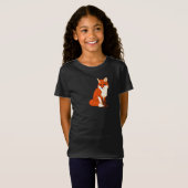 Cute Fox Sitting Girls T-Shirt (Voorkant volledig)
