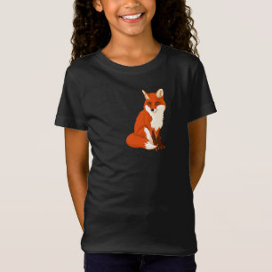 Cute Fox Sitting Girls T-Shirt