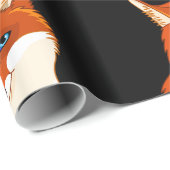 Cute Fox Sitting Glossy Wrapping Paper Cadeaupapier (Rol Hoek)