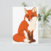 Cute Fox Sitting Invitations Kaart (Staand voorkant)