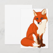 Cute Fox Sitting Invitations Kaart (Voorkant / Achterkant)