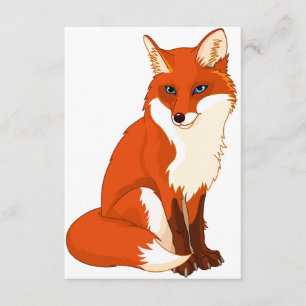 Cute Fox Sitting Invitations Kaart