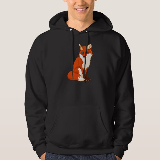 Cute Fox Sitting Mannen Hoodie (Voorkant)