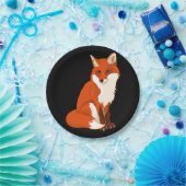 Cute Fox Sitting Paper Borden Papieren Bordje (Feest)