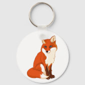 Cute Fox Sitting Sleutelhanger (Voorkant)