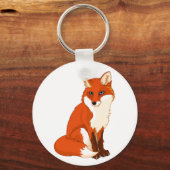 Cute Fox Sitting Sleutelhanger (Voorkant)