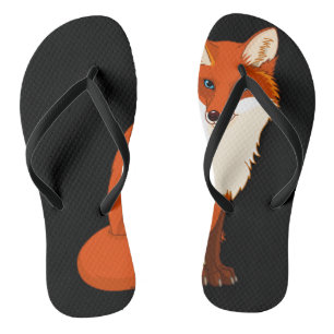 Cute Fox Sitting Teenslippers