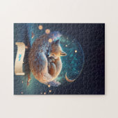 Cute Fox Slaping in Wereldbol van de Galaxy Stars Legpuzzel (Horizontaal)
