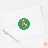 Cute Fox Snowy Winter Holiday Animal Ronde Sticker (Envelop)
