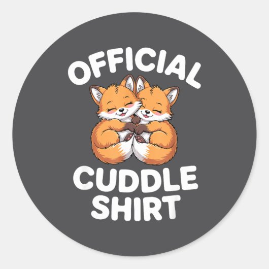Cute Fox Snuggle Couple This Is My Cuddle  Ronde Sticker (Voorkant)