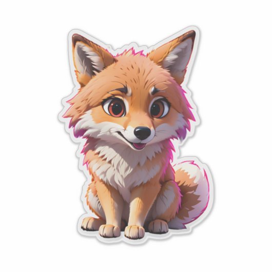 Cute Fox Sticker (Voorkant)