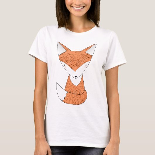 Cute Fox T-shirt Cute Red Fox Animal Grafisch T-sh (Voorkant)